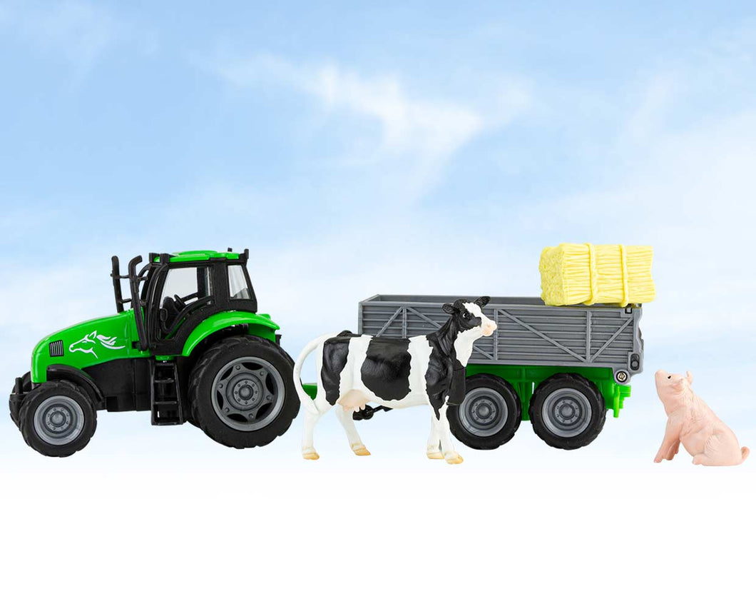 BREYER FARMS™ TRACTOR AND TAG-A-LONG WAGON